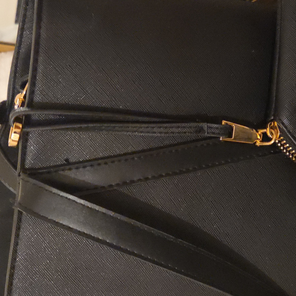 Joan Vass Elegant Black Tote Bag With Small Bag - Picture 10 of 13